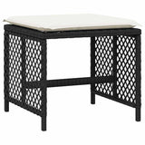 13 Piece Garden Dining Set with Cushions Black Poly Rattan 3210807