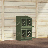 ZNTS Chicken Nesting Box with 4 Compartments Olive Green Metal 864353