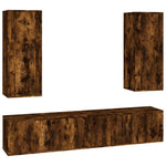 4 Piece TV Cabinet Set Smoked Oak Engineered Wood 3188851