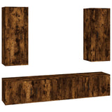 4 Piece TV Cabinet Set Smoked Oak Engineered Wood 3188851