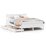 Bed Frame without Mattress White 140x190 cm Solid Wood Pine 3301879