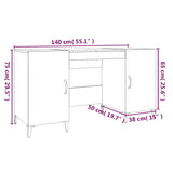 Desk Concrete Grey 140x50x75 cm Engineered Wood 812775
