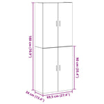 Wall Mounted Cabinet 2 pcs Black oak 69.5 x 34 x 90 cm 3333103
