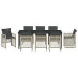 Garden Dining Set 9 pcs Light Grey Poly Rattan 3380640