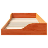 Bed Frame Wax Brown 80 x 220 cm Solid Pine Wood 873411