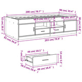 Daybed with Drawers without Mattress Concrete Grey 90x200 cm 3280247