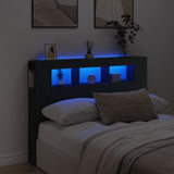 LED Headboard Black 140x18,5x103,5 cm Engineered Wood 837345