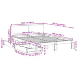 Bed Frame with Headboard 3 pcs Wax Brown Solid Pine Wood 3422767