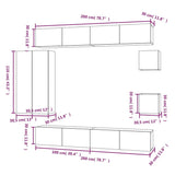 ZNTS 8 Piece TV Cabinet Set Grey Sonoma Engineered Wood 3114500