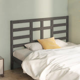 Bed Headboard Grey 156x4x104 cm Solid Wood Pine 818147