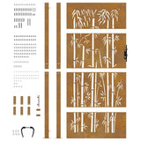 Garden Gate 100x175 cm Corten Steel Bamboo Design 153242