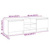 TV Cabinet with LED Lights Grey Sonoma 120x30x36 cm 815709