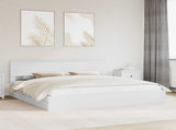 Storage Bed with Headboard White 200 x 200 cm Engineered Wood 3410763