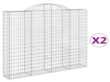 Arched Gabion Baskets 2 pcs 200x30x180/200 cm Galvanised Iron 3146194