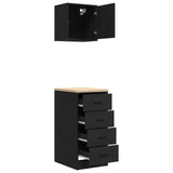 Garage Cabinets 2 pcs Black Engineered Wood 3328324