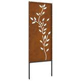 Garden Privacy Screen Floral Rusty 50 x 140 cm Weathering Steel 876328