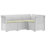 4-Seater Garden Sofa with Cushions Rattan Look PP White 3443970