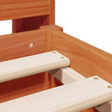 Bookcase Bed without Mattress Wax Brown 135x190cm Double Solid Wood Pine 3323043