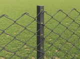 Chainlink Fence with Post 10 x 1.2 m PVC-Coated Steel Grey Mesh 3336261