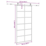 Sliding Door with Hardware Set Black 102x205 cm ESG Glass 3375932