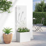 Garden Privacy Screen White 50 x 150 cm Cold-rolled steel 876428