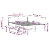 Bed Frame without Mattress Wax Brown 140x190 cm Solid Wood Pine 3301835
