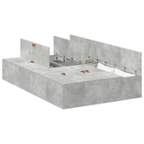 Storage Bed Frame Concrete Grey 120 x 190 cm Engineered Wood 3335424
