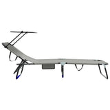 Folding Sun Lounger Folding 2 pcs Grey 190 x 57 x 81 cm Oxford 42003137