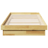 Bed Frame Without Mattress 75x190 cm Solid Oak Wood 851973