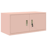 Storage Cabinet 2 pcs Pink 90 x 40 x 130 cm Steel Lockable 3438640