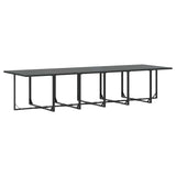 Garden Dining Set 17 pcs Black Steel 3335872