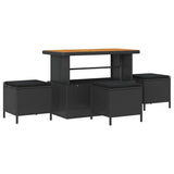 Garden Dining Set Black Poly Rattan 42007921