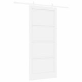 Sliding Door White 93 x 211 cm Solid Pine Wood 3333573