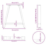 ZNTS Coffee Table Legs A-Shaped 2 pcs Anthracite 70x cm Steel 4012854