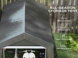3.6 x 2.1m Portable Outdoor Shed, with Window - Dark Grey T3398P323922