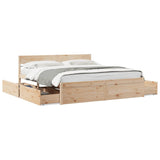 Bed Frame without Mattress 200x200 cm Solid Wood Pine 3282336