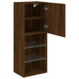 TV Cabinet with LED Lights Brown Oak 40.5x30x102 cm 837063