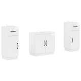 2 Piece Bathroom Cabinet Set HOORN High Gloss White 3418039