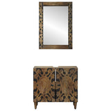 Bathroom Furniture Set with Door 2 pcs Brown Solid Mango Wood 3310108