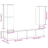 ZNTS 4 Piece TV Cabinet Set Wall-mounted Old Wood Engineered Wood 3329153