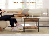 Lift-Top Coffee Table, with Storage - Rustic Brown T3398P377866