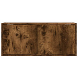 TV Wall Cabinet with LED Lights Smoked Oak 80x31x35 cm 852261