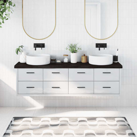 Bathroom Countertop Dark Brown 180x40x cm Treated Solid Wood 3156260