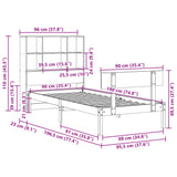 Bookcase Bed without Mattress White 90x190 cm Single Solid Wood Pine 3321795
