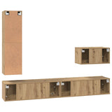 TV Cabinet Set 4 pcs Artisan Oak Engineered Wood 3393329