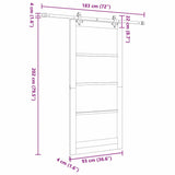Sliding Door Manual Natural and white 93 x 202 cm 3333570