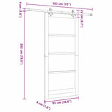 Sliding Door Brown 93 x 202 cm Solid Pine Wood 3333570