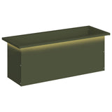 Garden Planter with LED Olive Green 30 x 80 x 30 cm Steel 8008104