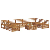 Outdoor Sofa Set 10 pcs Natural Solid Acacia Wood 3374159