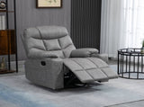 Thick Padded Faux Leather Recliner Armchair - Light Grey T3398P343461